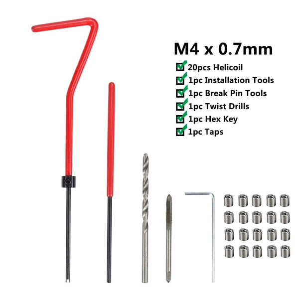 Planet Gates M2x0.4mm XCAN Thread Repair Tool 25pcs M3/M4/M5/M6/M7/M8/M10/M12/14 for Restoring Damaged Thread Spanner Wrench Twist Drill Bit Hand Tool
