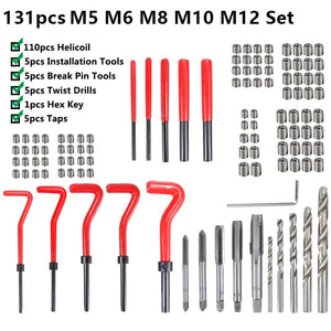 Planet Gates M2x0.4mm XCAN Thread Repair Tool 25pcs M3/M4/M5/M6/M7/M8/M10/M12/14 for Restoring Damaged Thread Spanner Wrench Twist Drill Bit Hand Tool