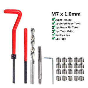 Planet Gates M2x0.4mm XCAN Thread Repair Tool 25pcs M3/M4/M5/M6/M7/M8/M10/M12/14 for Restoring Damaged Thread Spanner Wrench Twist Drill Bit Hand Tool