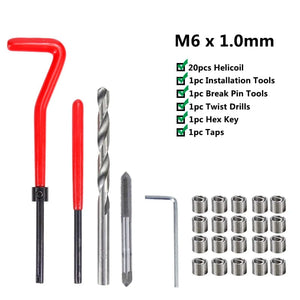 Planet Gates M2x0.4mm XCAN Thread Repair Tool 25pcs M3/M4/M5/M6/M7/M8/M10/M12/14 for Restoring Damaged Thread Spanner Wrench Twist Drill Bit Hand Tool