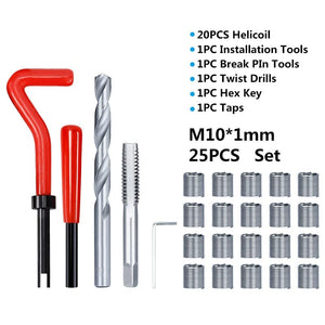 Planet Gates M2x0.4mm XCAN Thread Repair Tool 25pcs M3/M4/M5/M6/M7/M8/M10/M12/14 for Restoring Damaged Thread Spanner Wrench Twist Drill Bit Hand Tool