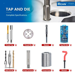 Planet Gates M2x0.4mm XCAN Thread Repair Tool 25pcs M3/M4/M5/M6/M7/M8/M10/M12/14 for Restoring Damaged Thread Spanner Wrench Twist Drill Bit Hand Tool