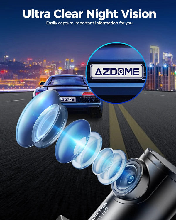 Planet Gates M300S Hardwire Kit / Saudi Arabia / Free 64GB TF Card AZDOME M300S 4K Dash Cam Front and Rear, 5.8G WiFi GPS Dash Camera for Cars, Free 64GB SD Card, Voice Control, WDR Night Vision
