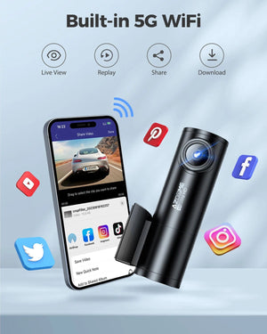 Planet Gates M300S Hardwire Kit / Saudi Arabia / Free 64GB TF Card AZDOME M300S 4K Dash Cam Front and Rear, 5.8G WiFi GPS Dash Camera for Cars, Free 64GB SD Card, Voice Control, WDR Night Vision