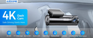 Planet Gates M300S Hardwire Kit / Saudi Arabia / Free 64GB TF Card AZDOME M300S 4K Dash Cam Front and Rear, 5.8G WiFi GPS Dash Camera for Cars, Free 64GB SD Card, Voice Control, WDR Night Vision