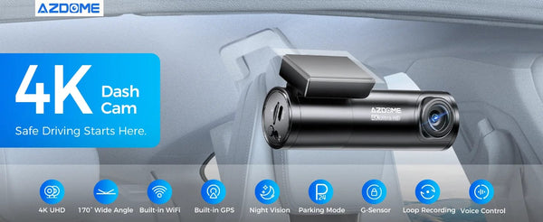 Planet Gates M300S Hardwire Kit / Saudi Arabia / Free 64GB TF Card AZDOME M300S 4K Dash Cam Front and Rear, 5.8G WiFi GPS Dash Camera for Cars, Free 64GB SD Card, Voice Control, WDR Night Vision