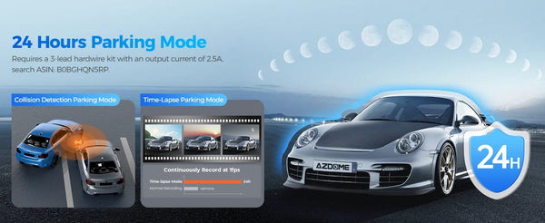 Planet Gates M300S Hardwire Kit / Saudi Arabia / Free 64GB TF Card AZDOME M300S 4K Dash Cam Front and Rear, 5.8G WiFi GPS Dash Camera for Cars, Free 64GB SD Card, Voice Control, WDR Night Vision