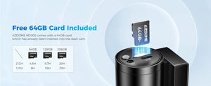 Planet Gates M300S Hardwire Kit / Saudi Arabia / Free 64GB TF Card AZDOME M300S 4K Dash Cam Front and Rear, 5.8G WiFi GPS Dash Camera for Cars, Free 64GB SD Card, Voice Control, WDR Night Vision