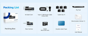 Planet Gates M300S Hardwire Kit / Saudi Arabia / Free 64GB TF Card AZDOME M300S 4K Dash Cam Front and Rear, 5.8G WiFi GPS Dash Camera for Cars, Free 64GB SD Card, Voice Control, WDR Night Vision