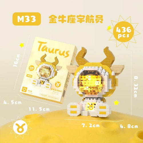 Planet Gates M33 Taurus / No Box Cute Demon Twelve Constellations Astronaut Building Blocks Pisces Capricornus Model Sagittarius Mini Brick Libra Toys For Gift