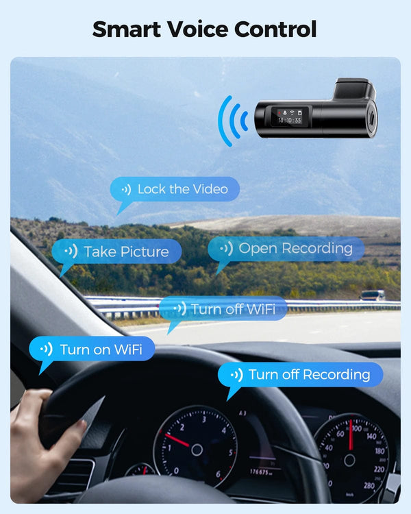 Planet Gates M330 / CHINA / NO TF Card AZDOME M330 Car DVR 1296P Dash Cam Smart Voice Control WiFi Free APP G-sensor Emergency Record Parking Monitor Loop Recording
