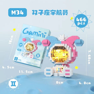 Planet Gates M34 Gemini / No Box Cute Demon Twelve Constellations Astronaut Building Blocks Pisces Capricornus Model Sagittarius Mini Brick Libra Toys For Gift