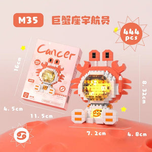 Planet Gates M35 Cancer / No Box Cute Demon Twelve Constellations Astronaut Building Blocks Pisces Capricornus Model Sagittarius Mini Brick Libra Toys For Gift