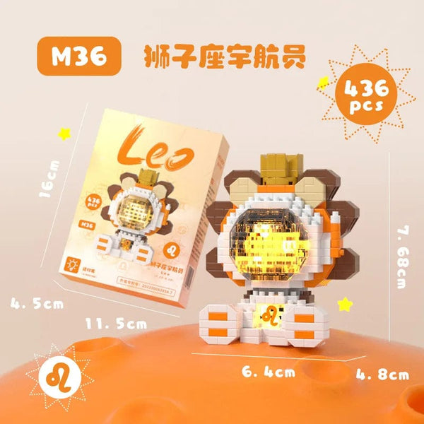 Planet Gates M36 Leo / No Box Cute Demon Twelve Constellations Astronaut Building Blocks Pisces Capricornus Model Sagittarius Mini Brick Libra Toys For Gift