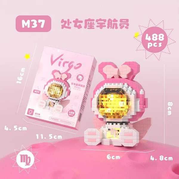Planet Gates M37 Virgo / No Box Cute Demon Twelve Constellations Astronaut Building Blocks Pisces Capricornus Model Sagittarius Mini Brick Libra Toys For Gift