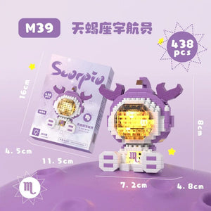 Planet Gates M39 Scorpio / No Box Cute Demon Twelve Constellations Astronaut Building Blocks Pisces Capricornus Model Sagittarius Mini Brick Libra Toys For Gift