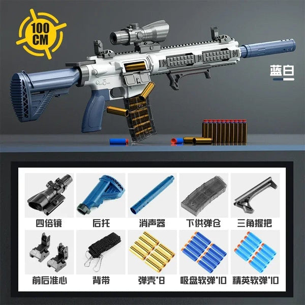 Planet Gates M416 Shell Ejection Soft Bullet Toy Gun EVA Sniper Rifle Manual Loading Eat Chicken Weapon Boys Toy Gun CS Fighting Game Gift