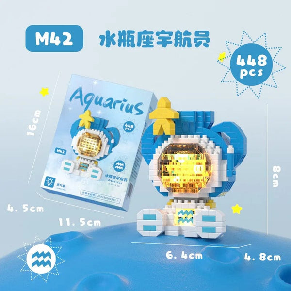 Planet Gates M42 Aquarius / No Box Cute Demon Twelve Constellations Astronaut Building Blocks Pisces Capricornus Model Sagittarius Mini Brick Libra Toys For Gift