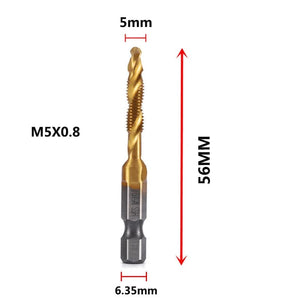 Planet Gates M4X0.7 Hex Shank Titanium Plated HSS Screw Thread Metric Tap Drill Bits Screw Machine Compound Tap M3 M4 M5 M6 M8 M10 Hand Tools
