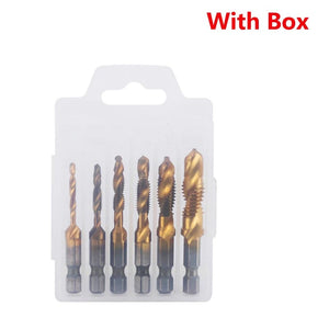 Planet Gates M4X0.7 Hex Shank Titanium Plated HSS Screw Thread Metric Tap Drill Bits Screw Machine Compound Tap M3 M4 M5 M6 M8 M10 Hand Tools