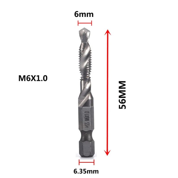 Planet Gates M4X0.7 Hex Shank Titanium Plated HSS Screw Thread Metric Tap Drill Bits Screw Machine Compound Tap M3 M4 M5 M6 M8 M10 Hand Tools
