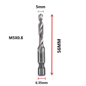 Planet Gates M4X0.7 Hex Shank Titanium Plated HSS Screw Thread Metric Tap Drill Bits Screw Machine Compound Tap M3 M4 M5 M6 M8 M10 Hand Tools