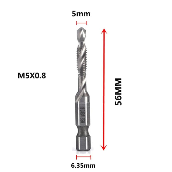 Planet Gates M4X0.7 Hex Shank Titanium Plated HSS Screw Thread Metric Tap Drill Bits Screw Machine Compound Tap M3 M4 M5 M6 M8 M10 Hand Tools