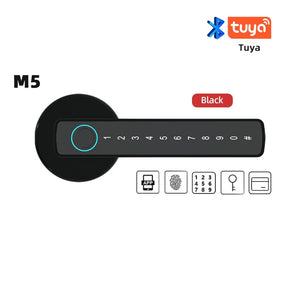 Planet Gates M5 Black RAYKUBE M5 Tuya BLE Fingerprint Door Lock Digital Electronic Lock with Password/Key/IC Card/ Smartlife/ Tuya APP Unlock