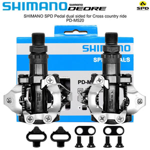 Planet Gates M520 Black Shimano PD M520 Mountain Bike Pedal for Deore SLX XT MTB Bicycle Self-locking Lock Feet Bicycle Parts Bike Accessories