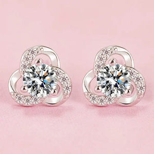 Planet Gates M65 925 Sterling Silver Female Luxury Crystal Round Stud Earrings Vintage Wedding Jewelry White Zircon Stone Earrings Wholesale