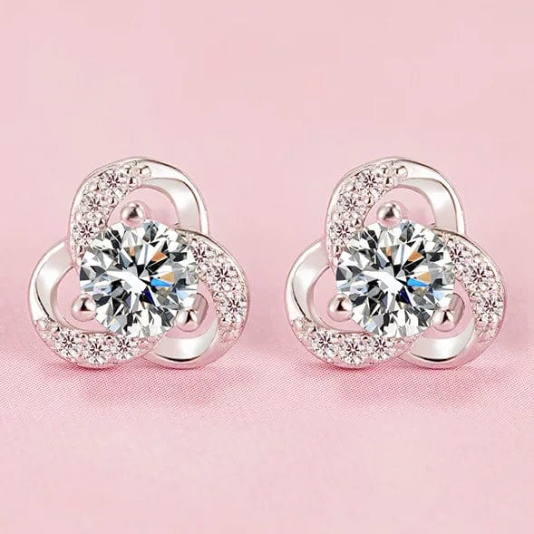 Planet Gates M65 925 Sterling Silver Female Luxury Crystal Round Stud Earrings Vintage Wedding Jewelry White Zircon Stone Earrings Wholesale