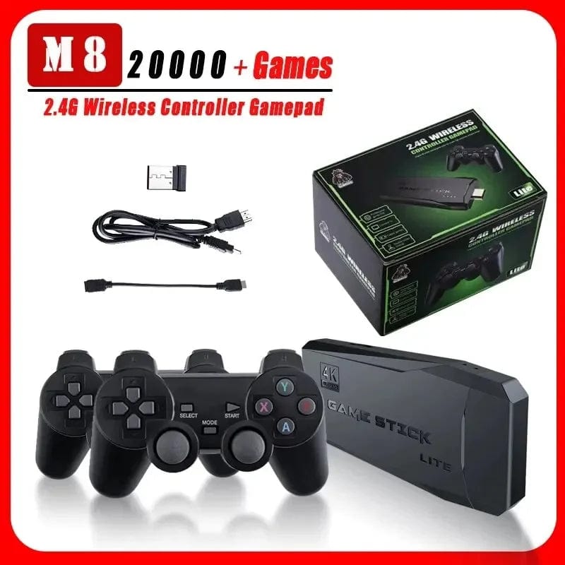 Planet Gates M8-B-64G M8 Game Console Built-in 20000 + 64GB Two-person Wireless Controller 2.4G Stick 4K HD PS1 GBA Video Children's Christmas Gift