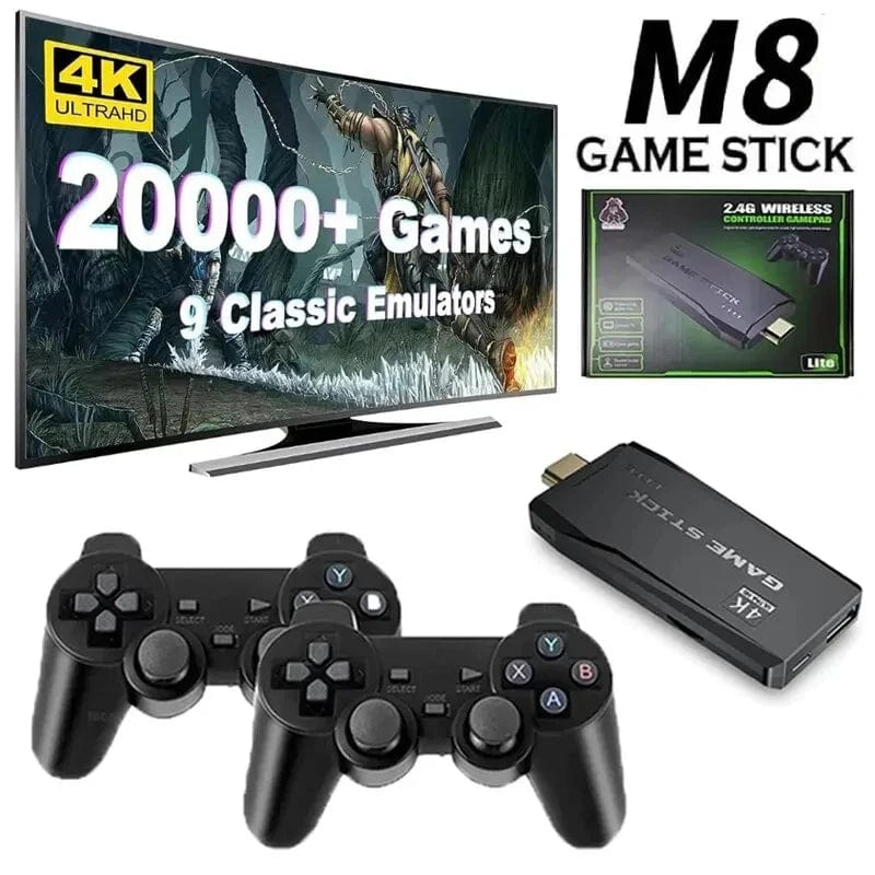 Planet Gates m864gb Video Game Console Built-in 20000 Games Wireless Controller TV Game Stick 4K HD Retro Mini Handheld Game Player