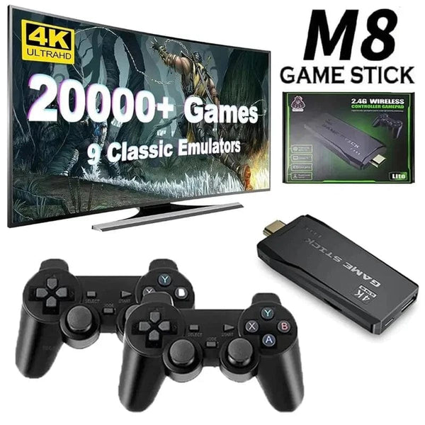 Planet Gates m864gb Video Game Console Built-in 20000 Games Wireless Controller TV Game Stick 4K HD Retro Mini Handheld Game Player