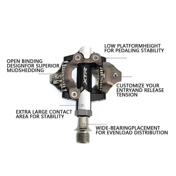 Planet Gates M9100 Shimano XTR PD-M9100 Pedal Mountain Bike Self-locking XT Pedal With SH51 Cleats for MTB Bicycle Cross-country Race Cycling Parts