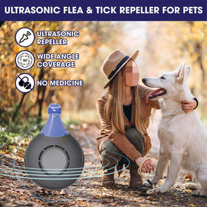 Planet Gates Magic Black Ultrasonic Flea & Tick Repeller For Pets - Mosquito Repellent - Bug Repellent - Insect Repellent - Ultrasonic Pest Repeller - Flea And Tick Prevention For Cats & Dogs - Dog Flea & Tick Control .