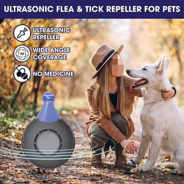 Planet Gates Magic Black Ultrasonic Flea & Tick Repeller For Pets - Mosquito Repellent - Bug Repellent - Insect Repellent - Ultrasonic Pest Repeller - Flea And Tick Prevention For Cats & Dogs - Dog Flea & Tick Control .
