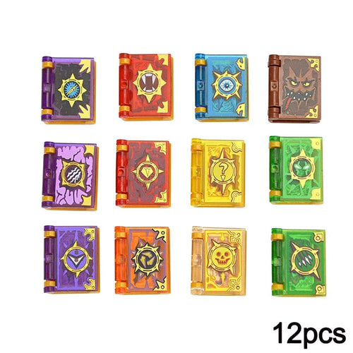 Planet Gates Magic Books-12pcs 12pcs /set Toy Magic Books Bricks MOC Figure Accessories DIY City friend Educational Kits Toys For Children Building Blocks Book