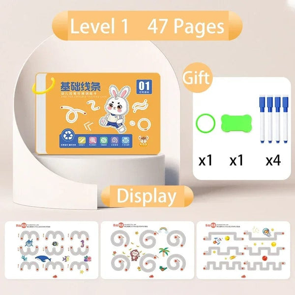 Planet Gates Magic Montessori Drawing Magical Tracing Workbook Reusable Practice Copybook Control Training Book Children Education Stationery