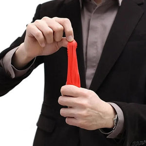 Planet Gates Magic Trick Props Close Up Vanish Appearing Plastic Finger Thumb Tip + Red Silk Stage Show Props Rubber Prank Toy Tool Gifts