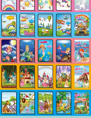 Planet Gates Magic Water Drawing Book Children's Montessori Reusable Coloring Book, Sensory Early Educational Learning Painting Toys for Kids