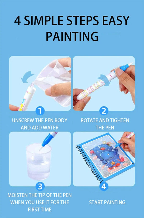 Planet Gates Magic Water Painting Book For Kids Baby Games Toys Montessori Coloring Books Baby Paint Educational Toys For Baby 1 2 3 Years