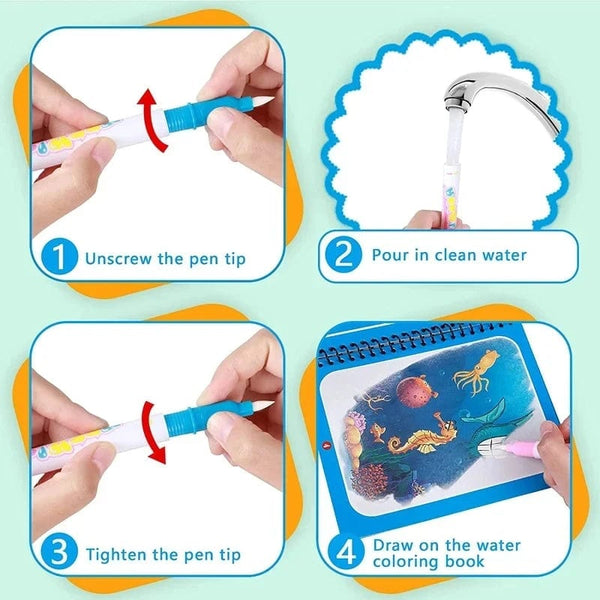 Planet Gates Magic Water Painting Book For Kids Baby Games Toys Montessori Coloring Books Baby Paint Educational Toys For Baby 1 2 3 Years