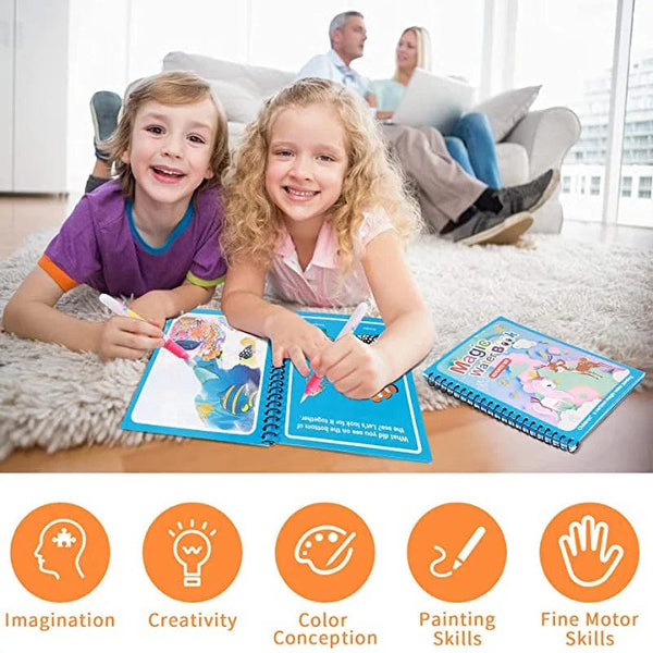 Planet Gates Magical Book Water Drawing Montessori Toys Reusable Coloring Book Magic Water Drawing Book Sensory Early Education for Children