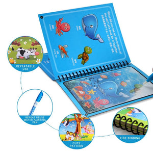 Planet Gates Magical Book Water Drawing Montessori Toys Reusable Coloring Book Magic Water Drawing Book Sensory Early Education for Children