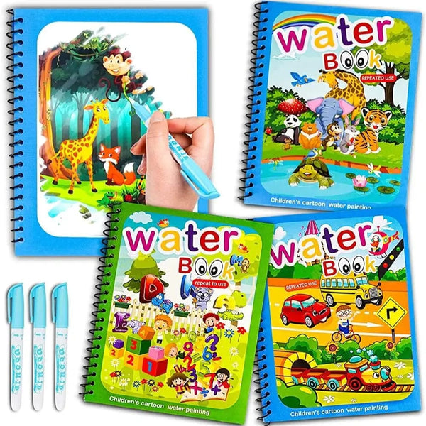 Planet Gates Magical Book Water Drawing Montessori Toys Reusable Coloring Book Magic Water Drawing Book Sensory Early Education for Children
