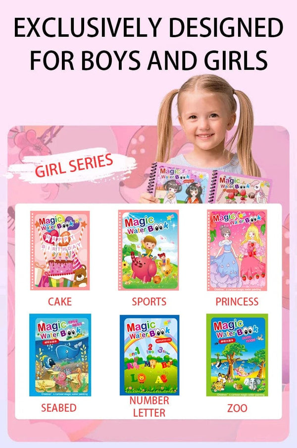 Planet Gates Magical Book Water Drawing Montessori Toys Reusable Coloring Book Magic Water Drawing Book Sensory Early Education for Children