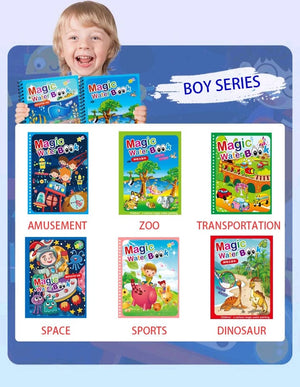 Planet Gates Magical Book Water Drawing Montessori Toys Reusable Coloring Book Magic Water Drawing Book Sensory Early Education for Children