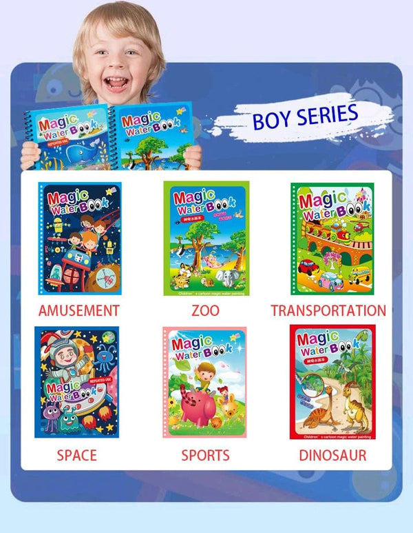 Planet Gates Magical Book Water Drawing Montessori Toys Reusable Coloring Book Magic Water Drawing Book Sensory Early Education for Children