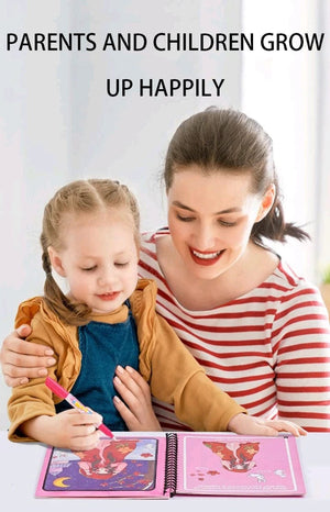 Planet Gates Magical Book Water Drawing Montessori Toys Reusable Coloring Book Magic Water Drawing Book Sensory Early Education for Children